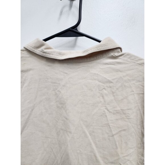 J. Jilll Womemns Corduroy Shirt Medium Beige Embroidered Button Up BOHO Neutral - Picture 9 of 9